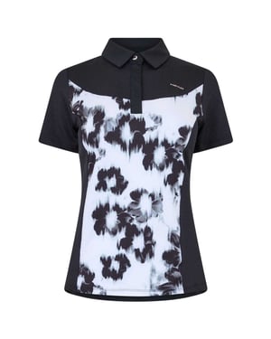 Head Dames Bloemen Performance Polo Shirt (Zwart/Wit)
