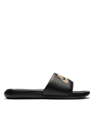 Men's Nike One Slides in Black/Metallic