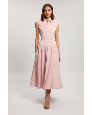Shirred Woven Maxi Skirt