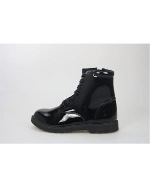 Girls Buckle My Shoe Lace Up Ankle Boots in Black