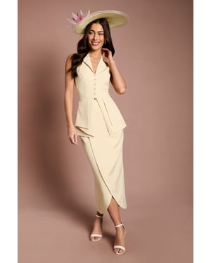 Lisa Tan Column Midi Skirt