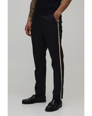 Varsity Stripe Detail Tapered Tailored Trousers