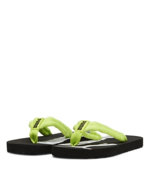 Boys Puma Epic Flip V2 Ps Sliders Unisex Kids in Lim Pow-Blk-Wht