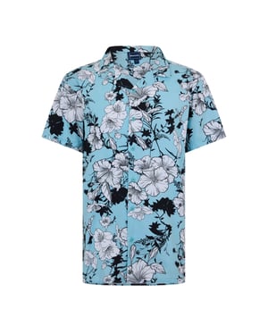 Bench Heren Gebloemd Relaxed Fit Overhemd (Sky)
