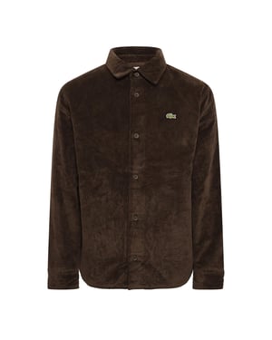 Men's Lacoste Long Sleeve Oxford Shirt in Port