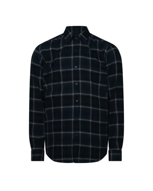 Men's Boss Collared Neck Button Down Long Sleeve Shirt in Dark Blue