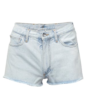 Off White Dames Denim Cropped Shorts (Lichtblauw)