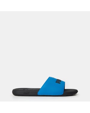 Boys Puma Cool Cat 2.0 Kids Cat Graphic Slides in Blue/Black