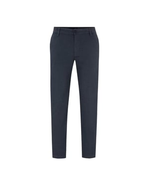 Boss Chino's voor heren van Kane met platte voorkant (Donkerblauw)