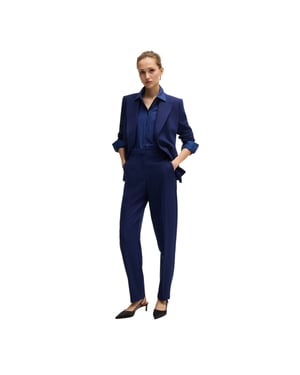 Boss Kvinnor Tabitha Högmidjade Chinos (Blå)