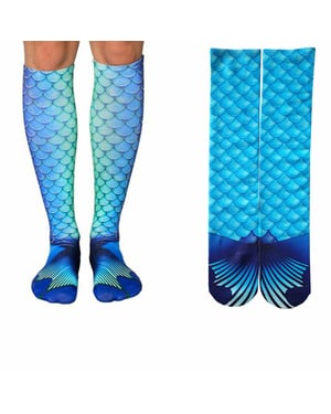 Aquarius Mermaid Tail Knee High Boot Socks Design 2 Women Fashion