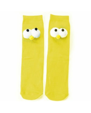 Flo Novelty Big Eyes Knee High Cotton Socks UK 7-11, Yellow