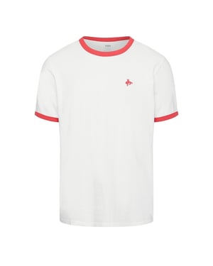 Men's Levis Retro Emb Ringer Tee Bright wh in Bright White