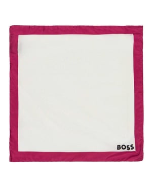 Boss Kantad Fickduk (Vit/Fuchsia)