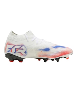 Puma Dames Future 8 Match Snug Fit Kunstgras Voetbalschoenen (Wit/Zwart/ Rood)