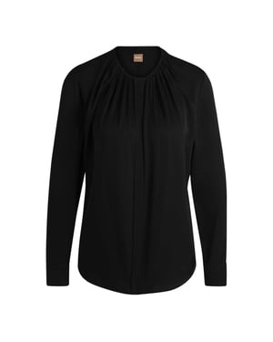 Boss Dames/Dames Zijden Regelmatige Blouse Met Lange Mouwen (Zwart)