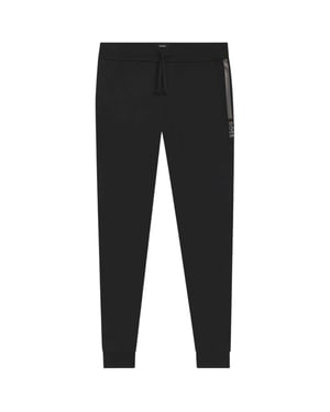 Boss Heren Zijkleur Logo Tapered Joggingbroeken (Zwart)