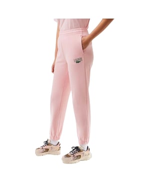 Lacoste Joggingbroek van fleece met relaxte pasvorm voor dames, als loungewear (Roze)