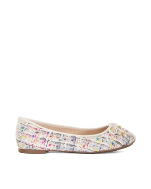 Women's Dune London Lo Hallo Textured Flats Pumps in Multi