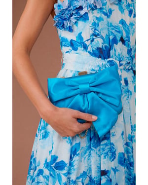 Azalea Satin  Bow Detail Clutch Bag