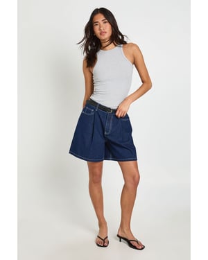 Belted Longline Pleated Short