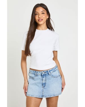Embellished Denim Skort
