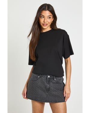Embellished Denim Skort