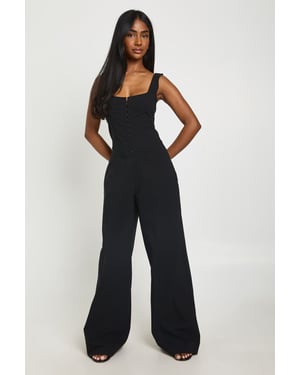 Corset Detail Wide Leg Jumpsuit
