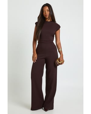 Ruched Waist Wide Leg Jumpsuit