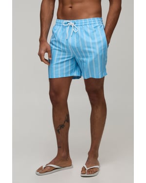 Stripe Mid Length Swim Short