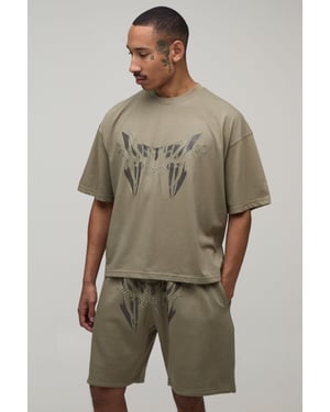 Oversized Boxy Studded T-Shirt & Relaxed Short Set