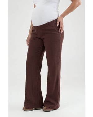 Maternity Basic Rib Wide Leg Trouser