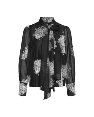 Vero Moda Dames/Dames Dula Bloemen Regelmatige Pofmouw Blouse (Zwart, Wit)
