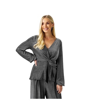 Biba Dames/Dames Metallic Knoopsluiting Blouse (Zilver)