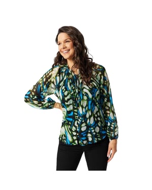 Biba Dames/Dames Sheer Blouse (Vlinder Groen)