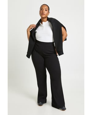 Plus Basic Rib Flared Legging