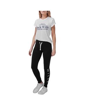Jack Wills Dames/Dames Premium Katoenen Slanke Casual Joggers (Zwart)