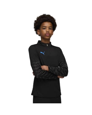 Puma Barn Cup Quarter Zip Drill Top (Svart/Blå)