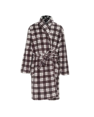 Howick Geruite fleece ochtendjas heren (Grijs/Zwart)