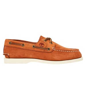 Timberland Klassieke platte bootschoenen voor heren met moc-neus van nubuck (Roest)