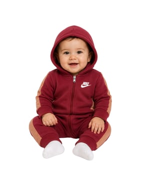 Nike Baby-overall met capuchon van polykatoen (Rood)