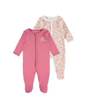 Name It Babyslaappak met lange mouwen voor meisjes (set van 2) (Rose)