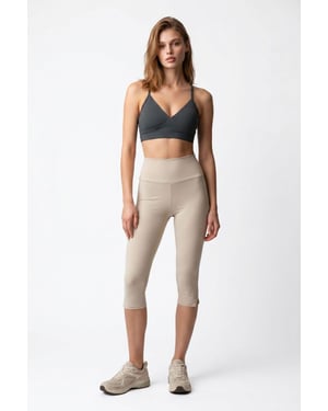 Hoge Taille Capri Leggings Met Splits
