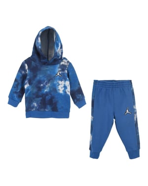 Boys Air Jordan Hooded Long Sleeve Jogger Suit in Dk Marina Blue