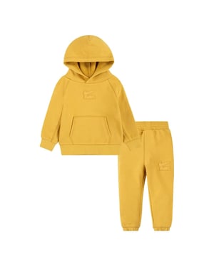 Boys Nike Air Hoodie Sweatshirt Jogger Set in Wheat Gold