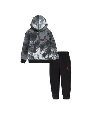 Boys Air Jordan Hooded Long Sleeve Jogger Suit in Black