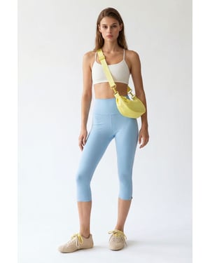 Hoge Taille Capri Leggings Met Splits