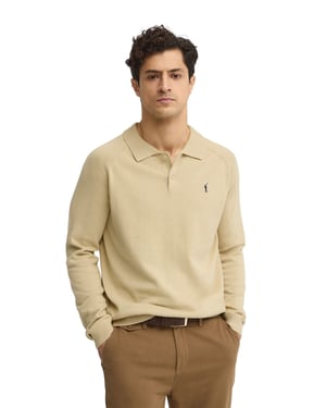 Men's Polo Collar Sweater with Buttons PULLOVER16