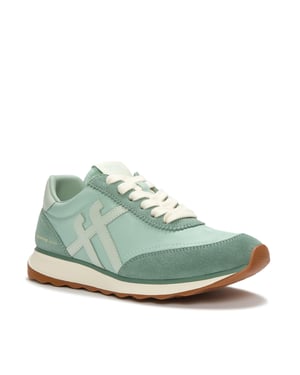 FitFlop X Pantone Retro-Q Suède Dames Groen Sneakers