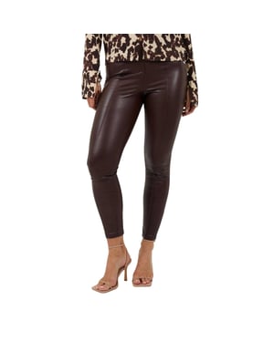 Brave Soul Dames/Dames Legging Kunstleer (Donkere chocolade)